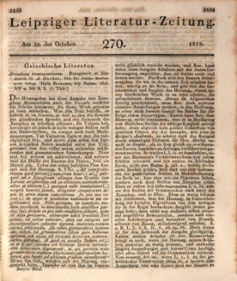 Leipziger Literaturzeitung Dienstag 28. Oktober 1828