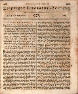 Leipziger Literaturzeitung Sonntag 2. November 1828