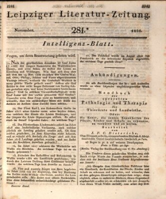 Leipziger Literaturzeitung Samstag 8. November 1828