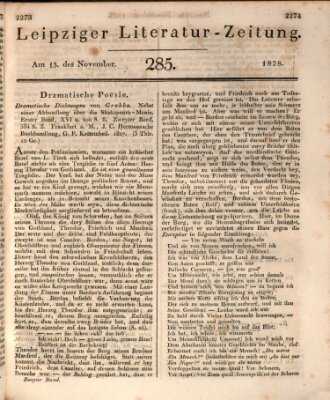 Leipziger Literaturzeitung Donnerstag 13. November 1828