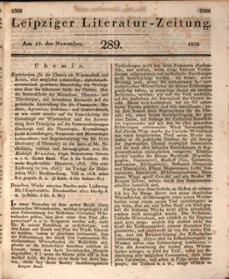 Leipziger Literaturzeitung Montag 17. November 1828