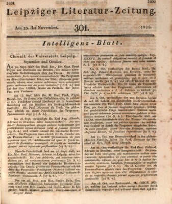 Leipziger Literaturzeitung Samstag 29. November 1828