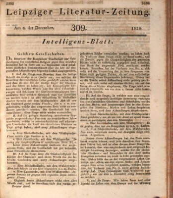 Leipziger Literaturzeitung Samstag 6. Dezember 1828