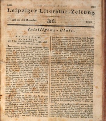 Leipziger Literaturzeitung Samstag 13. Dezember 1828