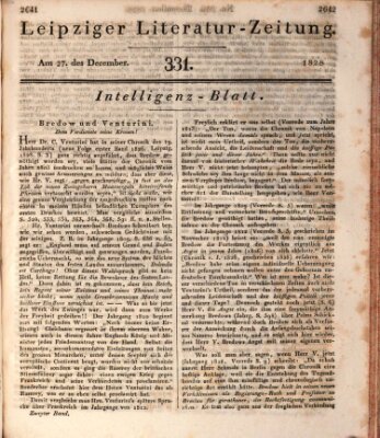 Leipziger Literaturzeitung Samstag 27. Dezember 1828