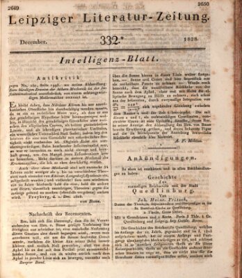 Leipziger Literaturzeitung Samstag 27. Dezember 1828