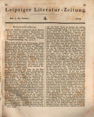 Leipziger Literaturzeitung Montag 5. Januar 1829