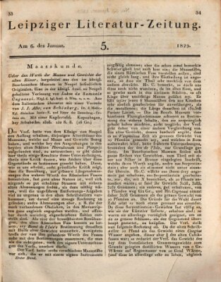 Leipziger Literaturzeitung Dienstag 6. Januar 1829