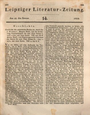 Leipziger Literaturzeitung Freitag 16. Januar 1829