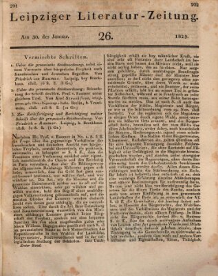 Leipziger Literaturzeitung Freitag 30. Januar 1829