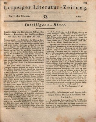 Leipziger Literaturzeitung Samstag 7. Februar 1829