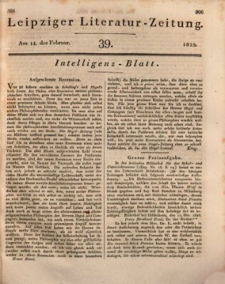 Leipziger Literaturzeitung Samstag 14. Februar 1829