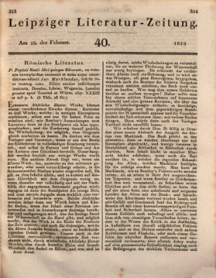 Leipziger Literaturzeitung Montag 16. Februar 1829