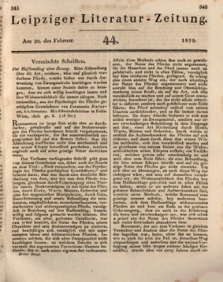 Leipziger Literaturzeitung Freitag 20. Februar 1829