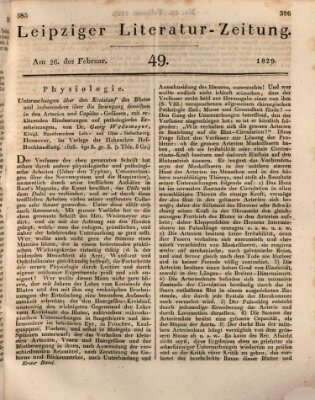 Leipziger Literaturzeitung Donnerstag 26. Februar 1829