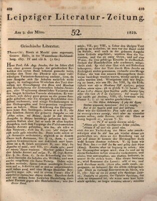 Leipziger Literaturzeitung Montag 2. März 1829