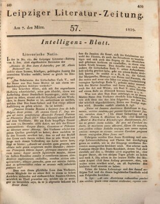 Leipziger Literaturzeitung Samstag 7. März 1829