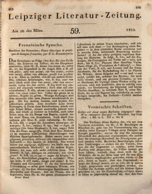 Leipziger Literaturzeitung Dienstag 10. März 1829