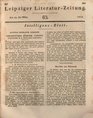 Leipziger Literaturzeitung Samstag 14. März 1829