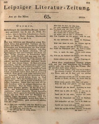 Leipziger Literaturzeitung Dienstag 17. März 1829