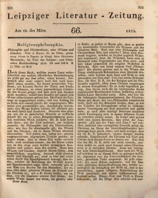 Leipziger Literaturzeitung Mittwoch 18. März 1829