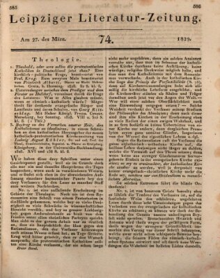 Leipziger Literaturzeitung Freitag 27. März 1829