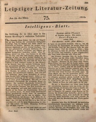 Leipziger Literaturzeitung Samstag 28. März 1829