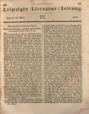 Leipziger Literaturzeitung Dienstag 31. März 1829