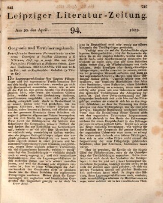 Leipziger Literaturzeitung Montag 20. April 1829