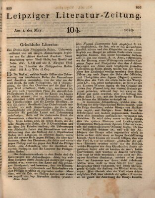 Leipziger Literaturzeitung Freitag 1. Mai 1829