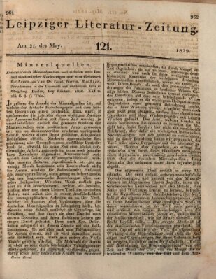 Leipziger Literaturzeitung Donnerstag 21. Mai 1829