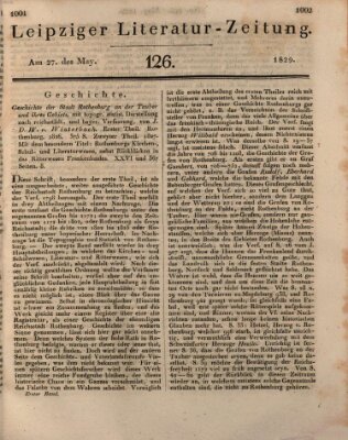 Leipziger Literaturzeitung Mittwoch 27. Mai 1829