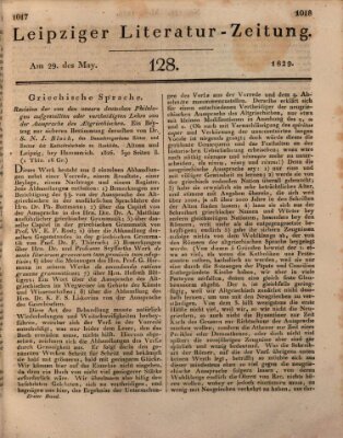 Leipziger Literaturzeitung Freitag 29. Mai 1829