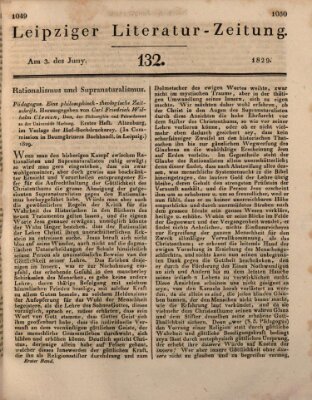 Leipziger Literaturzeitung Mittwoch 3. Juni 1829