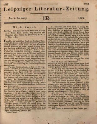 Leipziger Literaturzeitung Donnerstag 4. Juni 1829