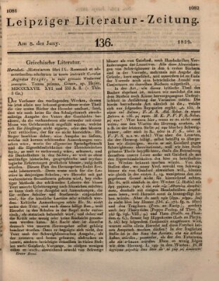 Leipziger Literaturzeitung Montag 8. Juni 1829