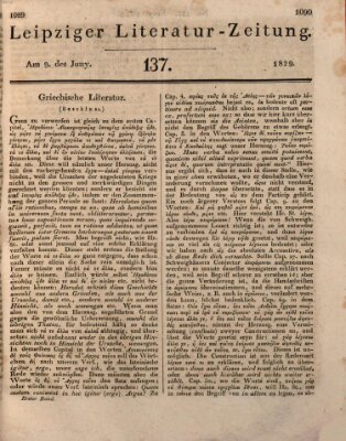 Leipziger Literaturzeitung Dienstag 9. Juni 1829