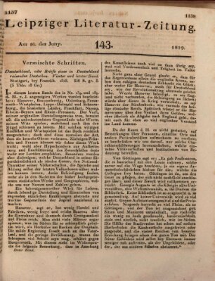 Leipziger Literaturzeitung Dienstag 16. Juni 1829