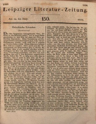 Leipziger Literaturzeitung Mittwoch 24. Juni 1829