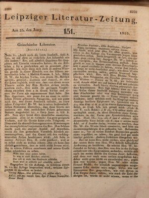 Leipziger Literaturzeitung Donnerstag 25. Juni 1829