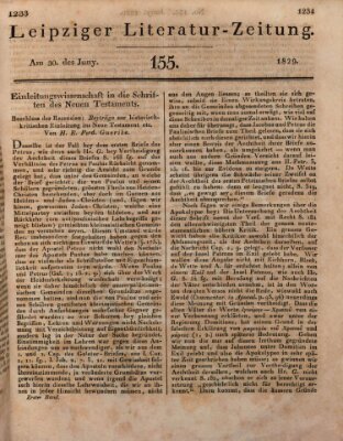 Leipziger Literaturzeitung Dienstag 30. Juni 1829