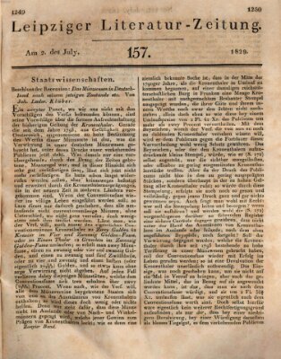 Leipziger Literaturzeitung Donnerstag 2. Juli 1829