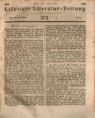 Leipziger Literaturzeitung Montag 20. Juli 1829