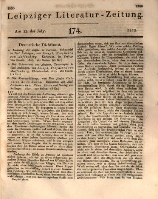 Leipziger Literaturzeitung Mittwoch 22. Juli 1829