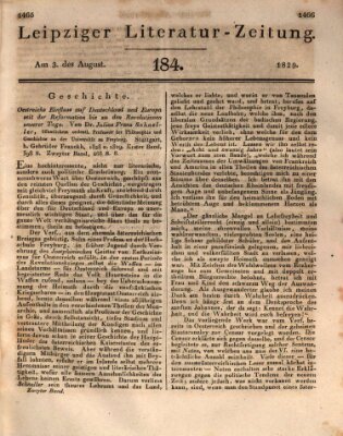 Leipziger Literaturzeitung Montag 3. August 1829