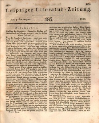 Leipziger Literaturzeitung Dienstag 4. August 1829