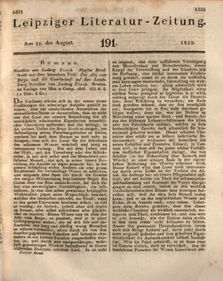 Leipziger Literaturzeitung Dienstag 11. August 1829