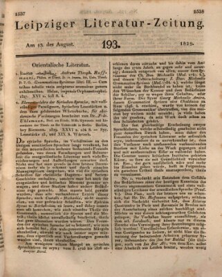 Leipziger Literaturzeitung Donnerstag 13. August 1829