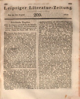 Leipziger Literaturzeitung Montag 31. August 1829