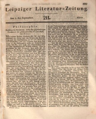 Leipziger Literaturzeitung Mittwoch 2. September 1829